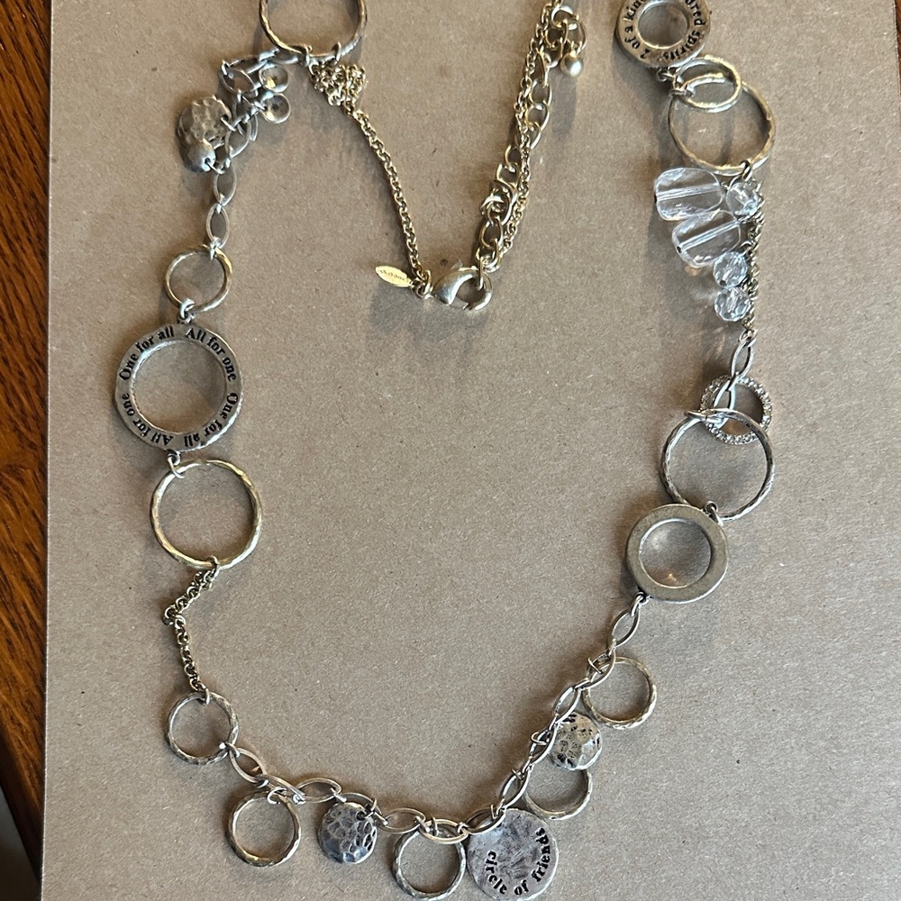 Chico's Silver and Gold Circle Necklace